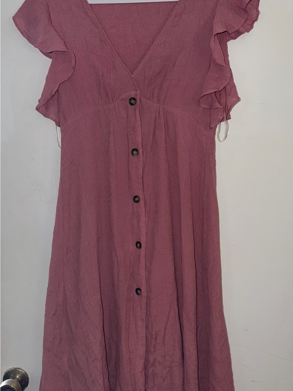 Kori Mauve Pink Button-Front Midi Dress